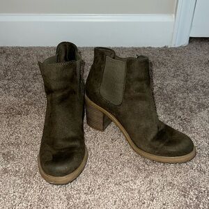 Merona Suede Booties [[Army Green]]